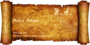 Matz Ádám névjegykártya